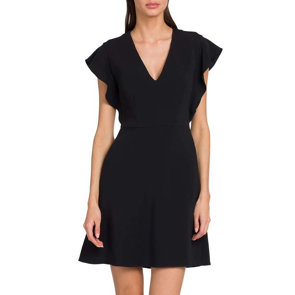 NWT Stella McCartney Grace Ruffle Dress Black Cocktail Party LBD 38 XS